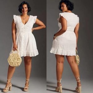 Anthropologie The Peregrine Mini Dress in White